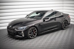 Seitenschweller Ansatz Cup Leisten V.1 für BMW 4er M-Paket / M440i G22 / G23 / G22 FL / G23 FL schwarz Hochglanz