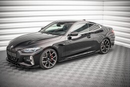 Seitenschweller Ansatz Cup Leisten V.2 passend für BMW 4er M-Paket / M440i G22 / G23 / G22 Facelift / G23 Facelift schwarz Hochglanz