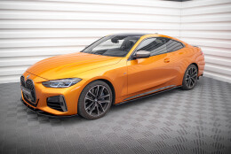 Seitenschweller Ansatz Cup Leisten V.3 passend für BMW 4er M-Paket / M440i G22 / G23 / G22 Facelift / G23 Facelift schwarz Hochglanz