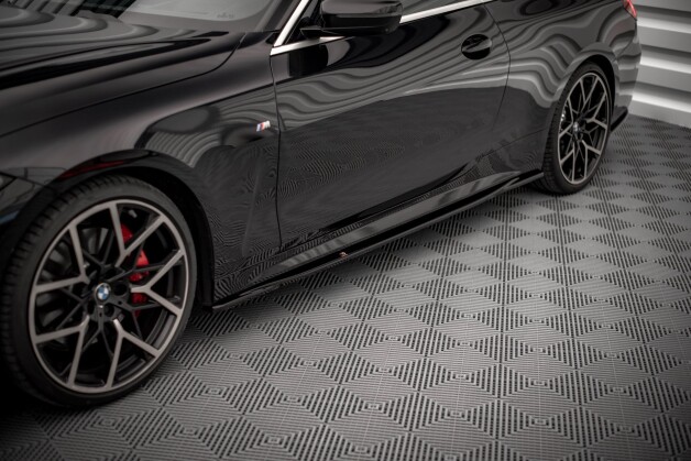 Seitenschweller Ansatz Cup Leisten V.3 passend für BMW 4er M-Paket G22 Carbon Look