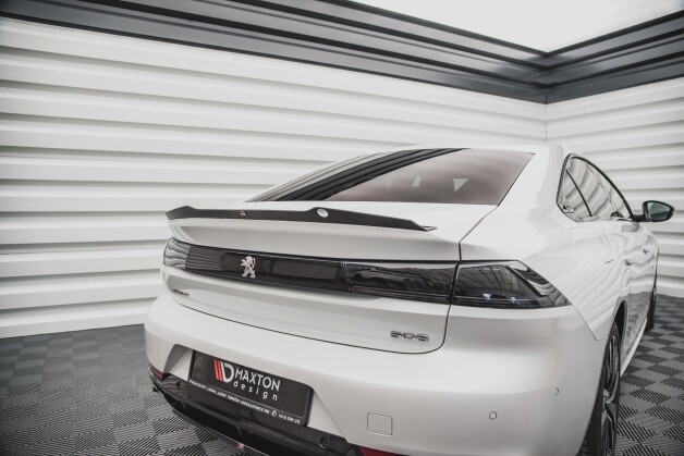 Heck Spoiler Aufsatz Abrisskante passend für Peugeot 508 Limousine Mk2 schwarz Hochglanz