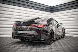 Heck Ansatz Flaps Diffusor für BMW M4 G82 schwarz Hochglanz