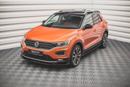 Street+ Spoilerlippe Front Ansatz V.1 passend für VW T-Roc Mk1 schwarz Hochglanz