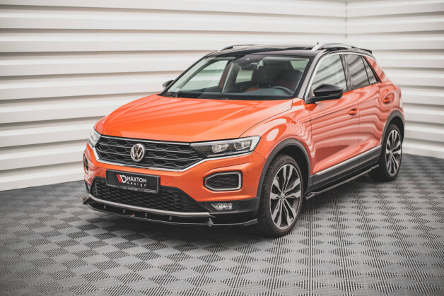 Street+ Spoilerlippe Front Ansatz V.2 passend für VW T-Roc Mk1 schwarz Hochglanz