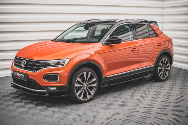 Seitenschweller Ansatz Cup Leisten passend für VW T-Roc Mk1 schwarz Hochglanz