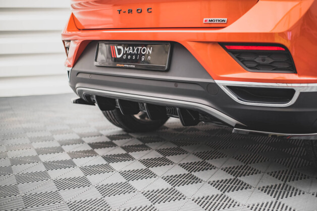 Heck Ansatz Diffusor passend für VW T-Roc Mk1 schwarz Hochglanz