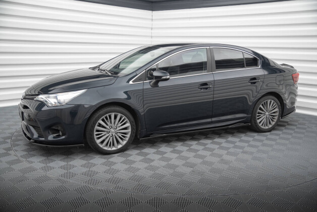 Seitenschweller Ansatz Cup Leisten passend für Toyota Avensis Mk3 Facelift schwarz Hochglanz