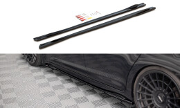 Seitenschweller Ansatz Cup Leisten für Toyota Avensis Mk3 Facelift schwarz Hochglanz