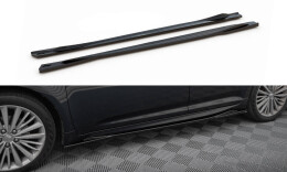 Seitenschweller Ansatz Cup Leisten passend für Toyota Avensis Mk3 Facelift schwarz Hochglanz