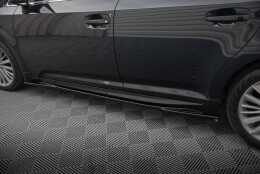 Seitenschweller Ansatz Cup Leisten passend für Toyota Avensis Mk3 Facelift schwarz Hochglanz