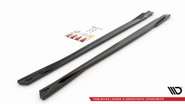 Seitenschweller Ansatz Cup Leisten passend für Toyota Avensis Mk3 Facelift schwarz Hochglanz