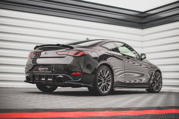 Heck Spoiler Aufsatz Abrisskante passend für Infiniti Q60 S Mk2 schwarz Hochglanz