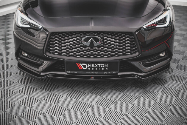 Cup Spoilerlippe Front Ansatz passend für Infiniti Q60 S Mk2 schwarz Hochglanz