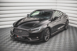Cup Spoilerlippe Front Ansatz passend für Infiniti Q60 S Mk2 schwarz Hochglanz