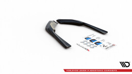 Heck Ansatz Flaps Diffusor passend für Infiniti Q60 S Mk2 schwarz Hochglanz