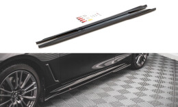 Seitenschweller Ansatz Cup Leisten passend für Infiniti Q60 S Mk2 schwarz Hochglanz