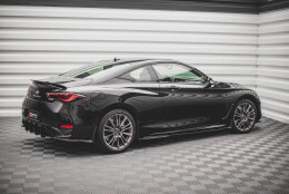 Seitenschweller Ansatz Cup Leisten passend für Infiniti Q60 S Mk2 schwarz Hochglanz