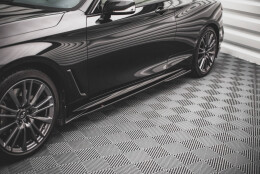 Seitenschweller Ansatz Cup Leisten passend für Infiniti Q60 S Mk2 schwarz Hochglanz