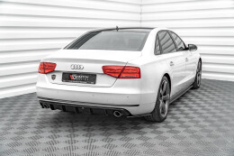 Heck Ansatz Diffusor für Audi A8 D4 schwarz Hochglanz