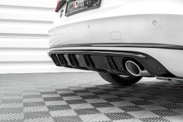 Heck Ansatz Diffusor passend für Audi A8 D4 schwarz Hochglanz