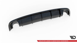 Heck Ansatz Diffusor passend für Audi A8 D4 schwarz Hochglanz