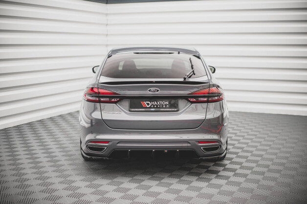 Heck Ansatz Flaps Diffusor V.2 passend für Ford Mondeo ST-Line Mk5 Facelift schwarz Hochglanz