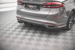 Heck Ansatz Flaps Diffusor V.2 passend für Ford Mondeo ST-Line Mk5 Facelift schwarz Hochglanz