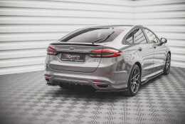 Heck Ansatz Flaps Diffusor V.2 passend für Ford Mondeo ST-Line Mk5 Facelift schwarz Hochglanz