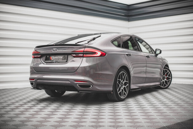 Heck Ansatz Flaps Diffusor V.1 passend für Ford Mondeo ST-Line Mk5 Facelift schwarz Hochglanz
