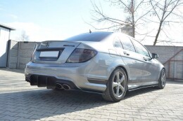Heck Ansatz Diffusor passend für Heckschürze V.1 passend für Mercedes C W204 AMG-Line (FACELIFT) SCHWARZ