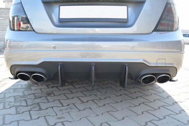 Heck Ansatz Diffusor passend für Heckschürze V.2 passend für Mercedes C W204 AMG-Line (FACELIFT) SCHWARZ
