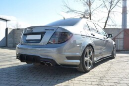 Heck Ansatz Diffusor passend für Heckschürze V.2 passend für Mercedes C W204 AMG-Line (FACELIFT) SCHWARZ