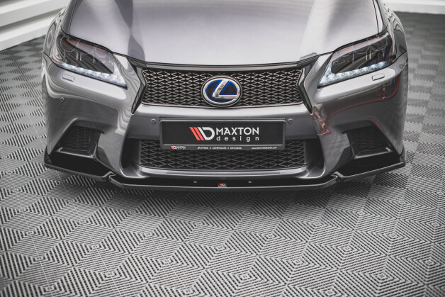 Street+ Spoilerlippe Front Ansatz V.1 passend für Lexus GS F Sport Mk4 (L10) schwarz Hochglanz