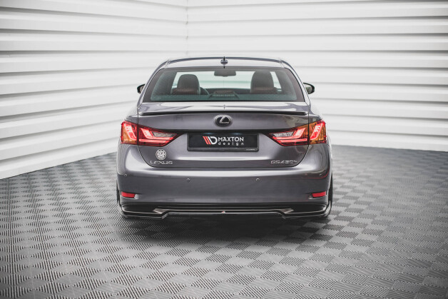 Mittlerer Cup Diffusor Heck Ansatz DTM Look passend für Lexus GS F Sport Hybrid Mk4 (L10) schwarz Hochglanz