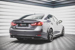 Mittlerer Cup Diffusor Heck Ansatz DTM Look passend für Lexus GS F Sport Hybrid Mk4 (L10) schwarz Hochglanz