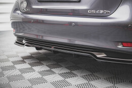 Mittlerer Cup Diffusor Heck Ansatz DTM Look passend für Lexus GS F Sport Hybrid Mk4 (L10) schwarz Hochglanz