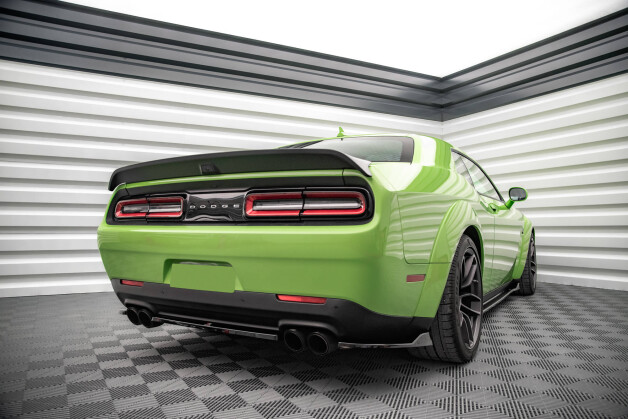 Heck Ansatz Flaps Diffusor passend für Dodge Challenger SRT Hellcat Widebody Mk3 schwarz Hochglanz