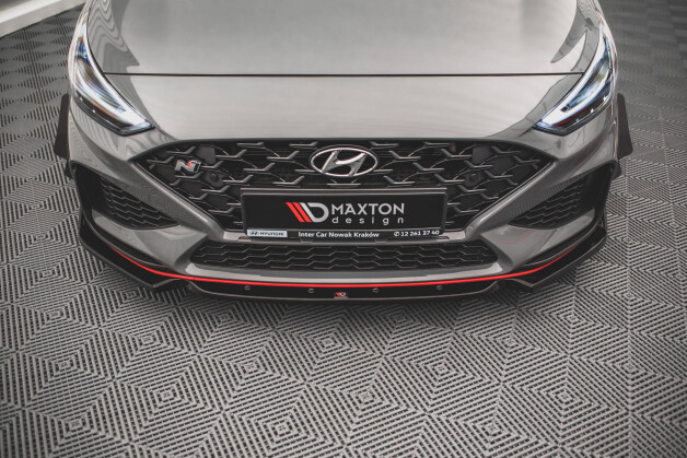 Street+ Spoilerlippe Front Ansatz V.1 + Flaps passend für Hyundai I30 N / I30 N-Line Hatchback/Fastback Mk3 FL