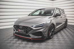 Street+ Spoilerlippe Front Ansatz V.1 + Flaps passend für Hyundai I30 N / I30 N-Line Hatchback/Fastback Mk3 FL