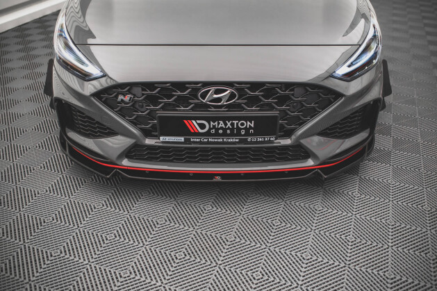 Street+ Spoilerlippe Front Ansatz V.2 passend für Hyundai I30 N / I30 N-Line Hatchback/Fastback Mk3 FL schwarz Hochglanz