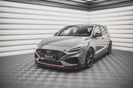 Cup Spoilerlippe Front Ansatz V.2 für Hyundai I30 N / I30 N-Line Hatchback/Fastback Mk3 FL schwarz Hochglanz