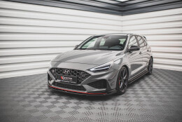 Street+ Spoilerlippe Front Ansatz V.2 passend für Hyundai I30 N / I30 N-Line Hatchback/Fastback Mk3 FL schwarz Hochglanz