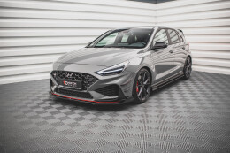 Cup Spoilerlippe Front Ansatz V.3 für Hyundai I30 N / I30 N-Line Hatchback/Fastback Mk3 FL schwarz Hochglanz