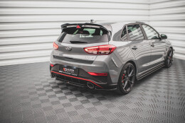 Mittlerer Cup Diffusor Heck Ansatz passend für Hyundai I30 N Hatchback Mk3 Facelift schwarz Hochglanz
