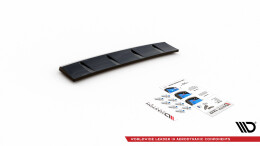 Mittlerer Cup Diffusor Heck Ansatz passend für Hyundai I30 N Hatchback Mk3 Facelift schwarz Hochglanz