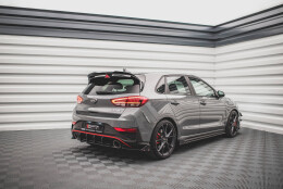 Heck Ansatz Flaps Diffusor V.1 + Flaps passend für Hyundai I30 N Hatchback Mk3 Facelift