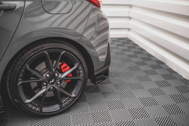 Heck Ansatz Flaps Diffusor V.3 passend für Hyundai I30 N Hatchback Mk3 Facelift schwarz Hochglanz