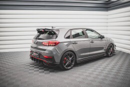 Heck Ansatz Flaps Diffusor V.3 passend für Hyundai I30 N Hatchback Mk3 Facelift schwarz Hochglanz