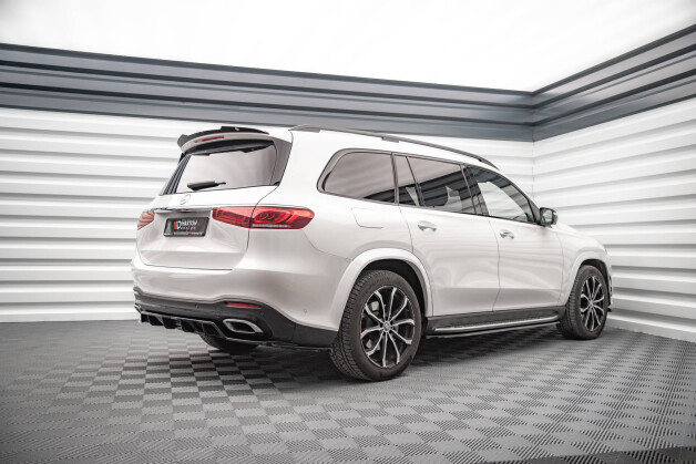 Mittlerer Cup Diffusor Heck Ansatz DTM Look passend für Mercedes-Benz GLS AMG-Line X167 schwarz Hochglanz