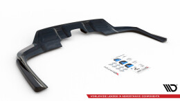 Mittlerer Cup Diffusor Heck Ansatz DTM Look passend für Mercedes-Benz GLS AMG-Line X167 schwarz Hochglanz